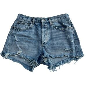 Agolde Distressed Button Fly‎ Denim Shorts Size 27